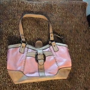 BOC pink/tan leather purse